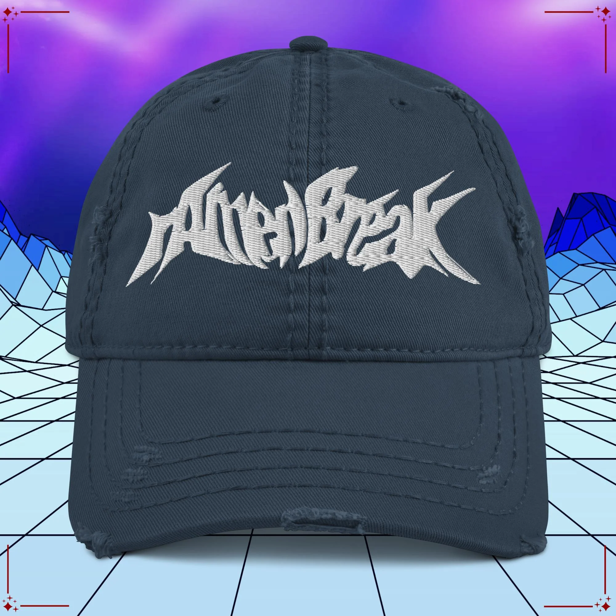 rAmen Break Logo Large - Distressed Dad Hat - Image 3