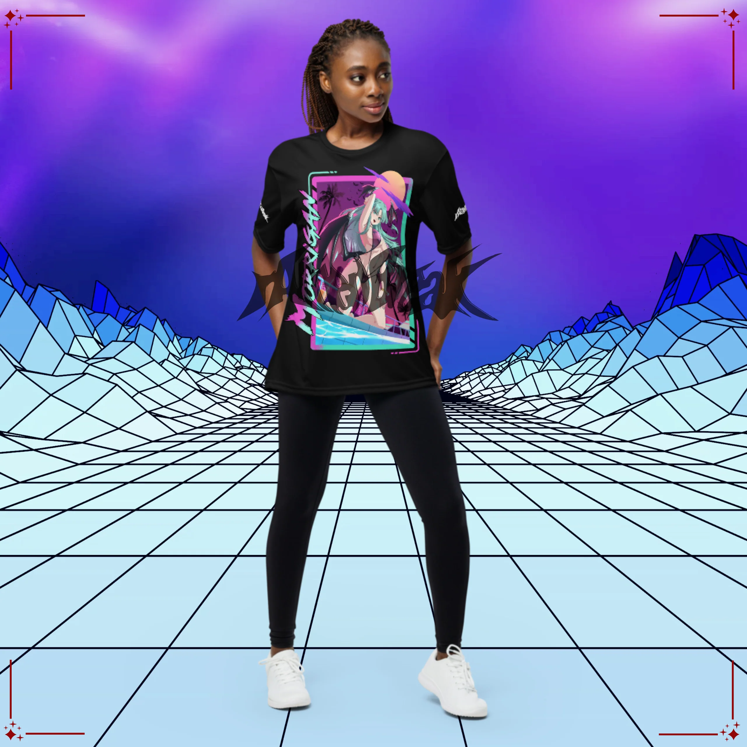 Vaporwave Bikini Morrigan Performance Shirt - Image 10