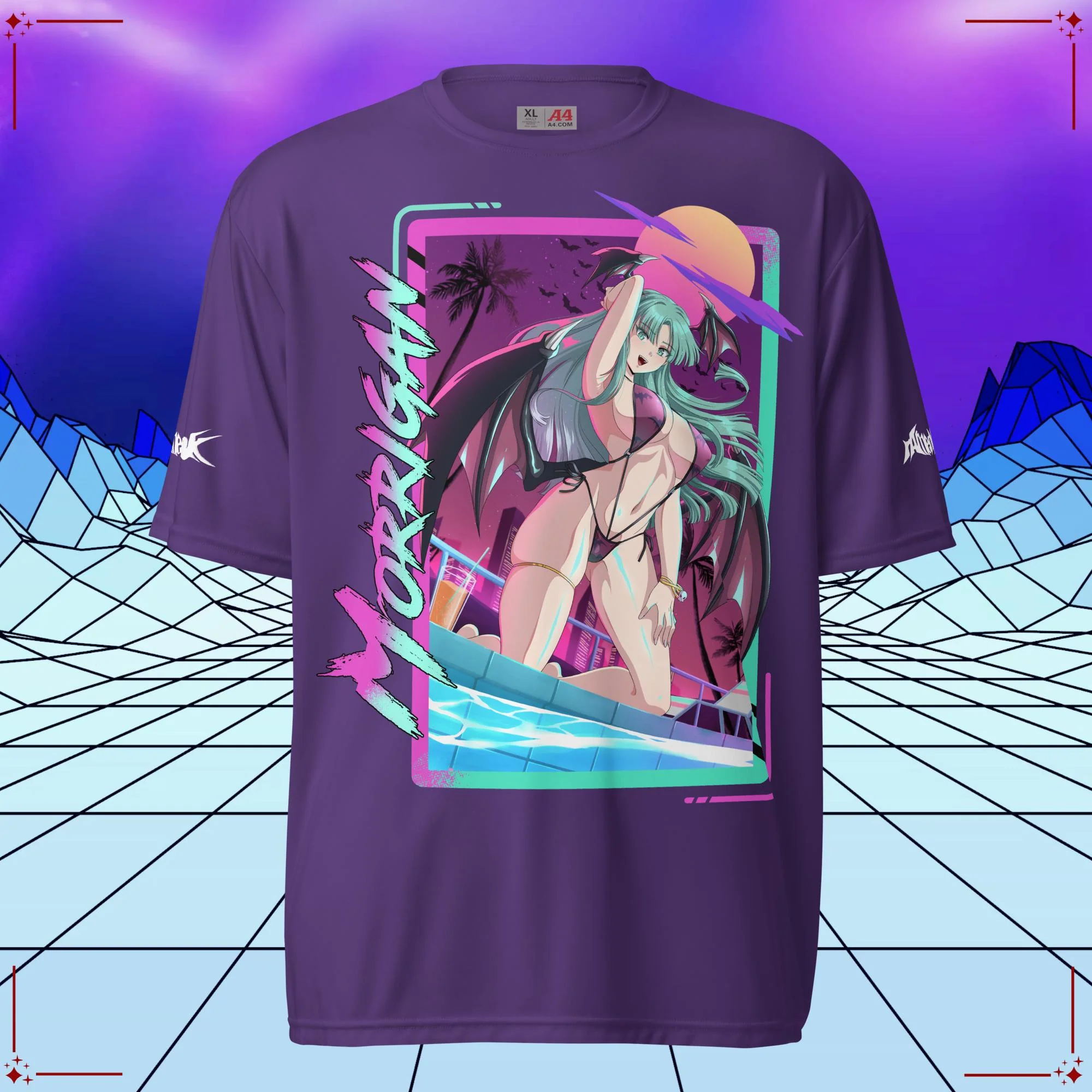 Vaporwave Bikini Morrigan Performance Shirt - Image 2