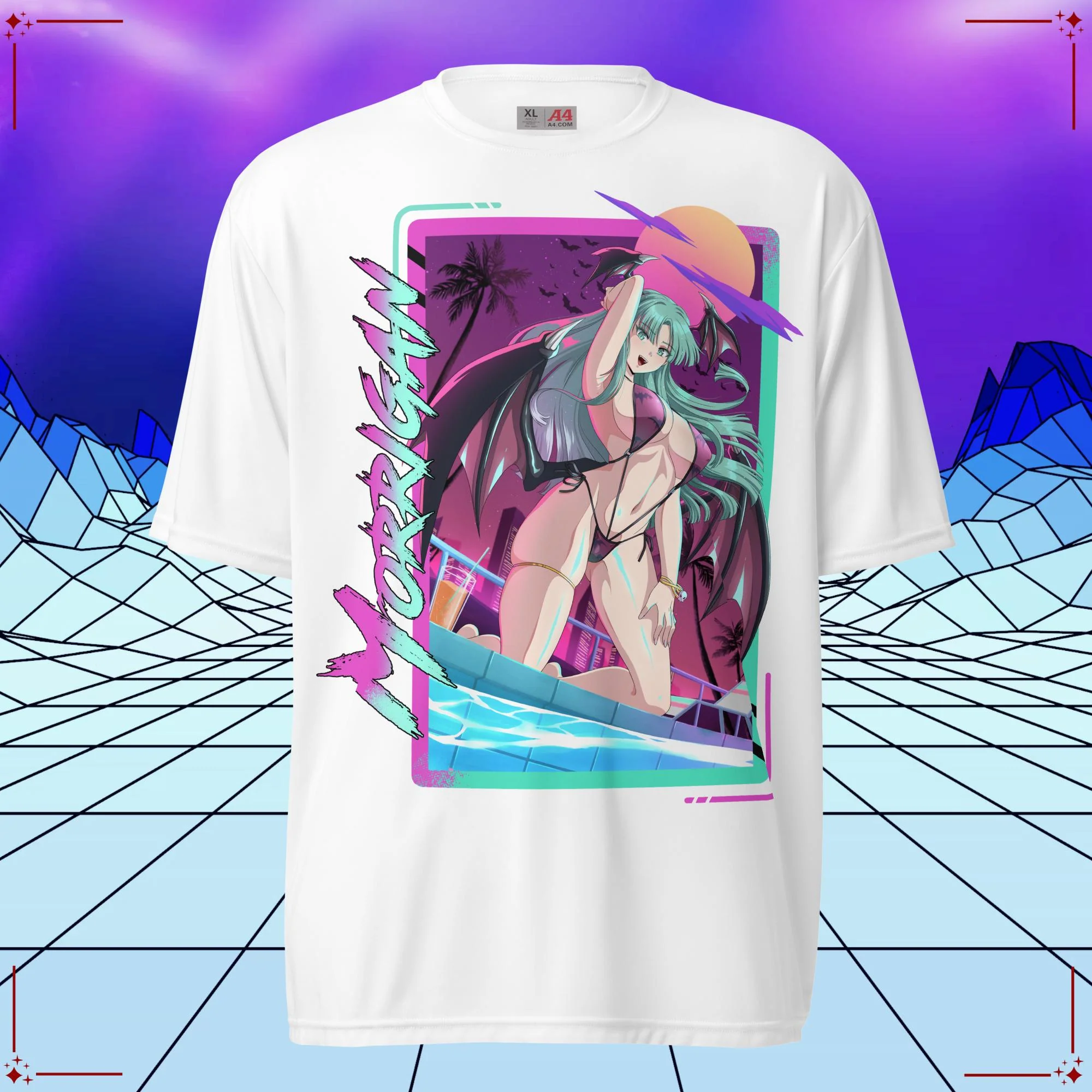 Vaporwave Bikini Morrigan Performance Shirt - Image 3