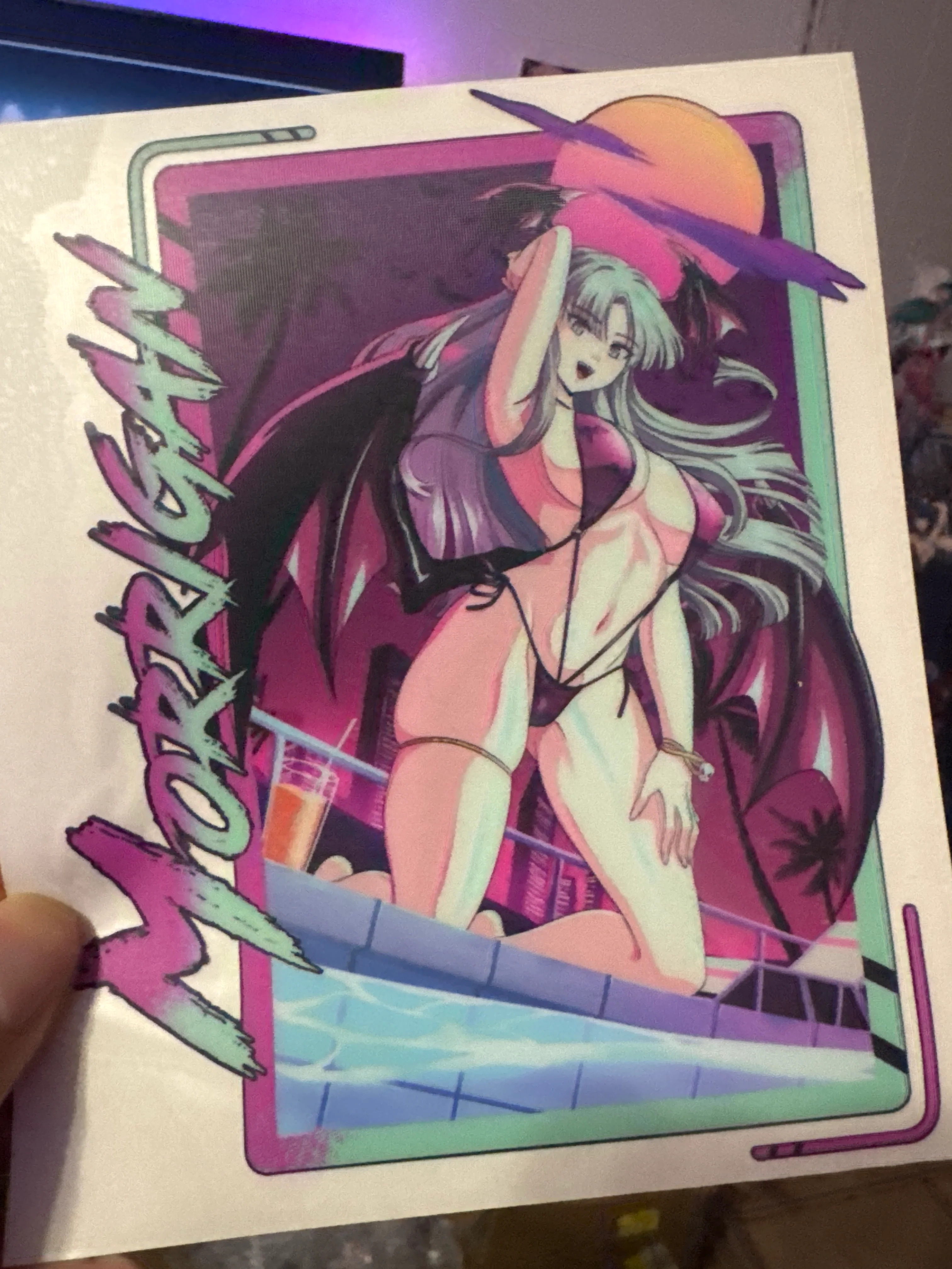 Vaporwave Morrigan Decal - Image 2
